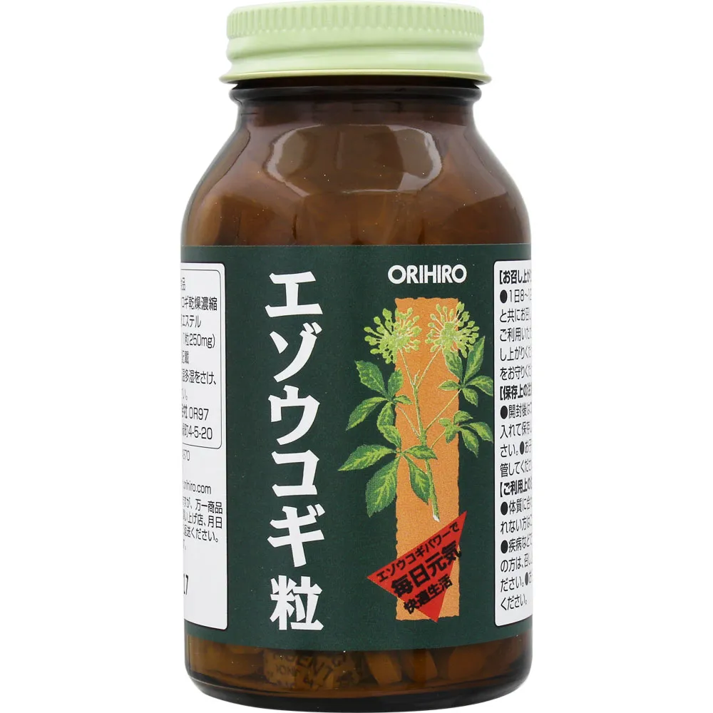 Viên uống Orihiro Ezo Ukogi 400 viên với tác dụng tăng cường thể lực, cải thiện trí nhớ và hỗ trợ phục hồi sức khỏe.
